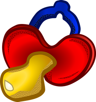 Colorful Baby Pacifier Illustration PNG image