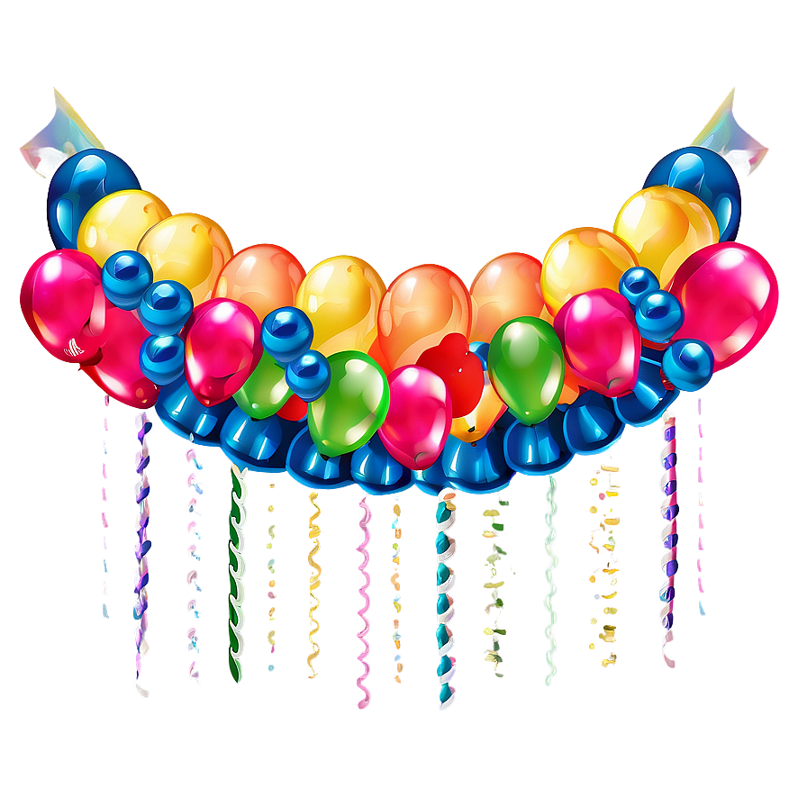 Colorful Balloon Garland Designs Png 06282024 PNG image