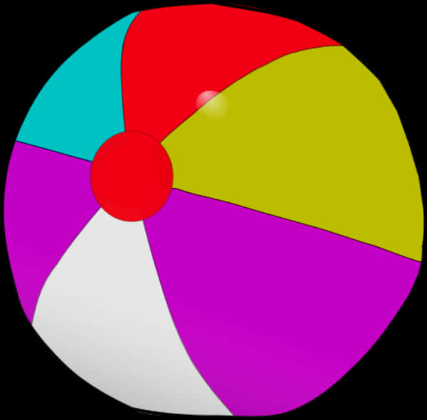 Colorful Beach Ball Black Background PNG image