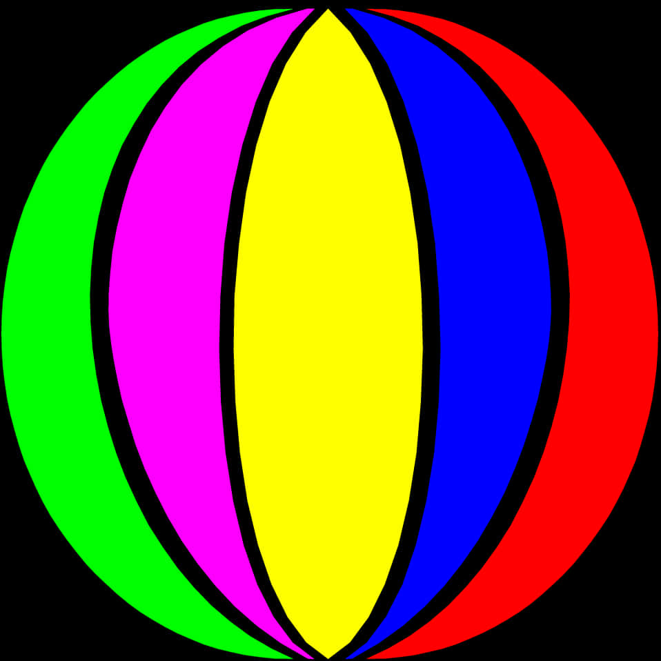 Colorful Beach Ball Graphic PNG image