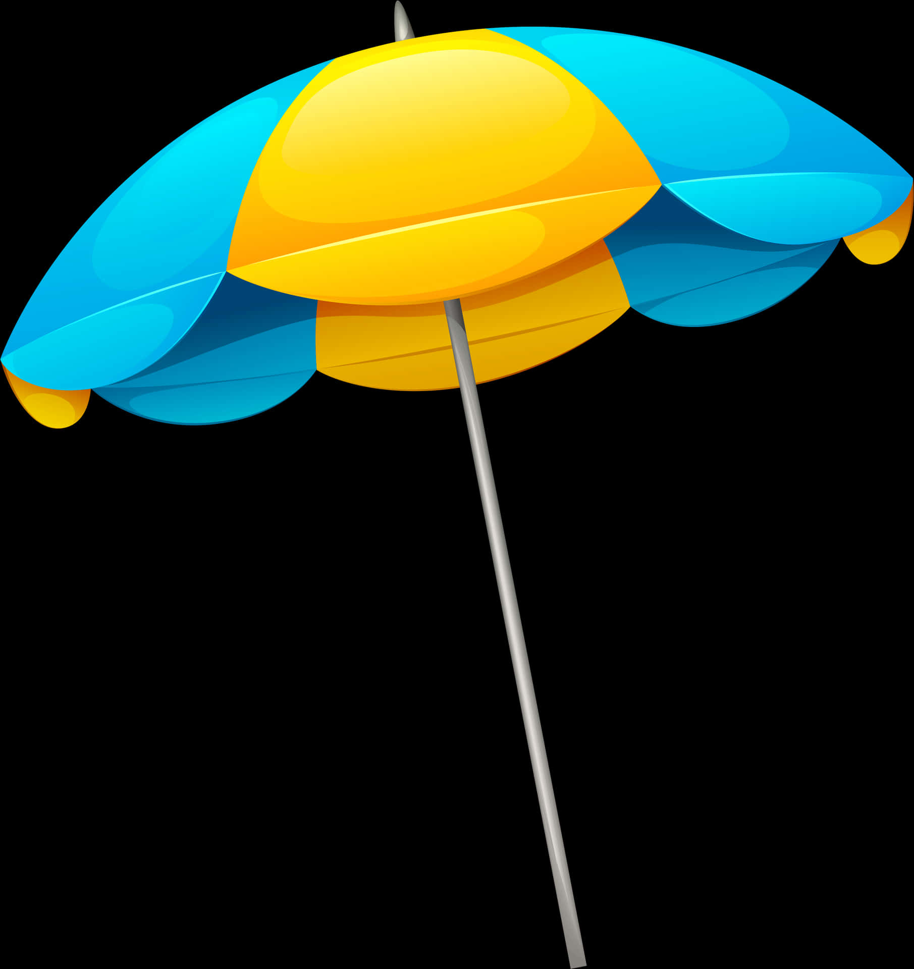 Colorful Beach Umbrella Graphic PNG image