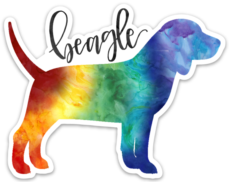 Colorful Beagle Silhouette PNG image