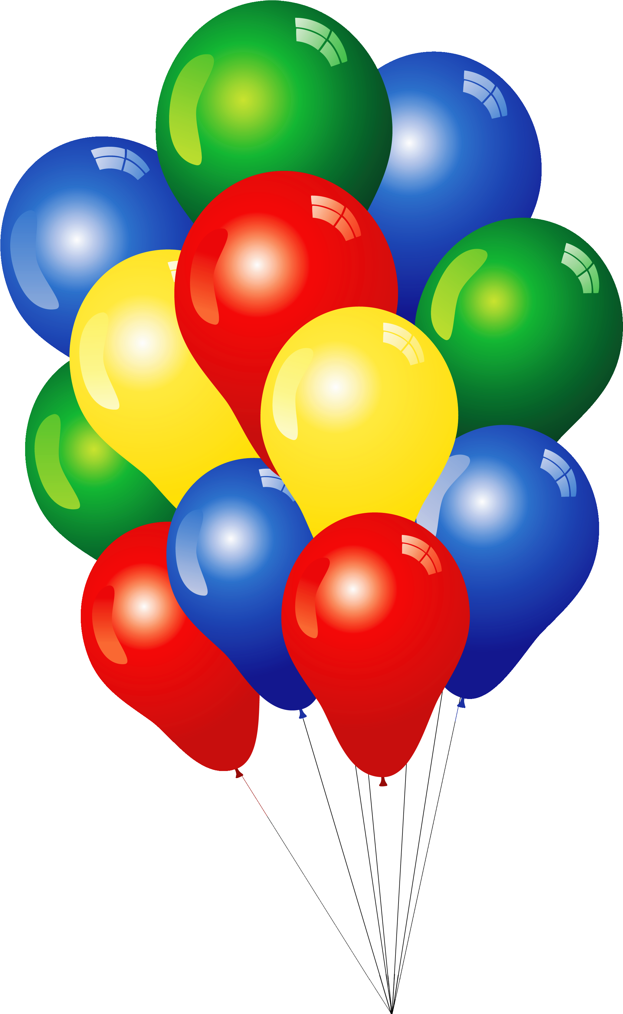 Colorful Birthday Balloons Cluster PNG image