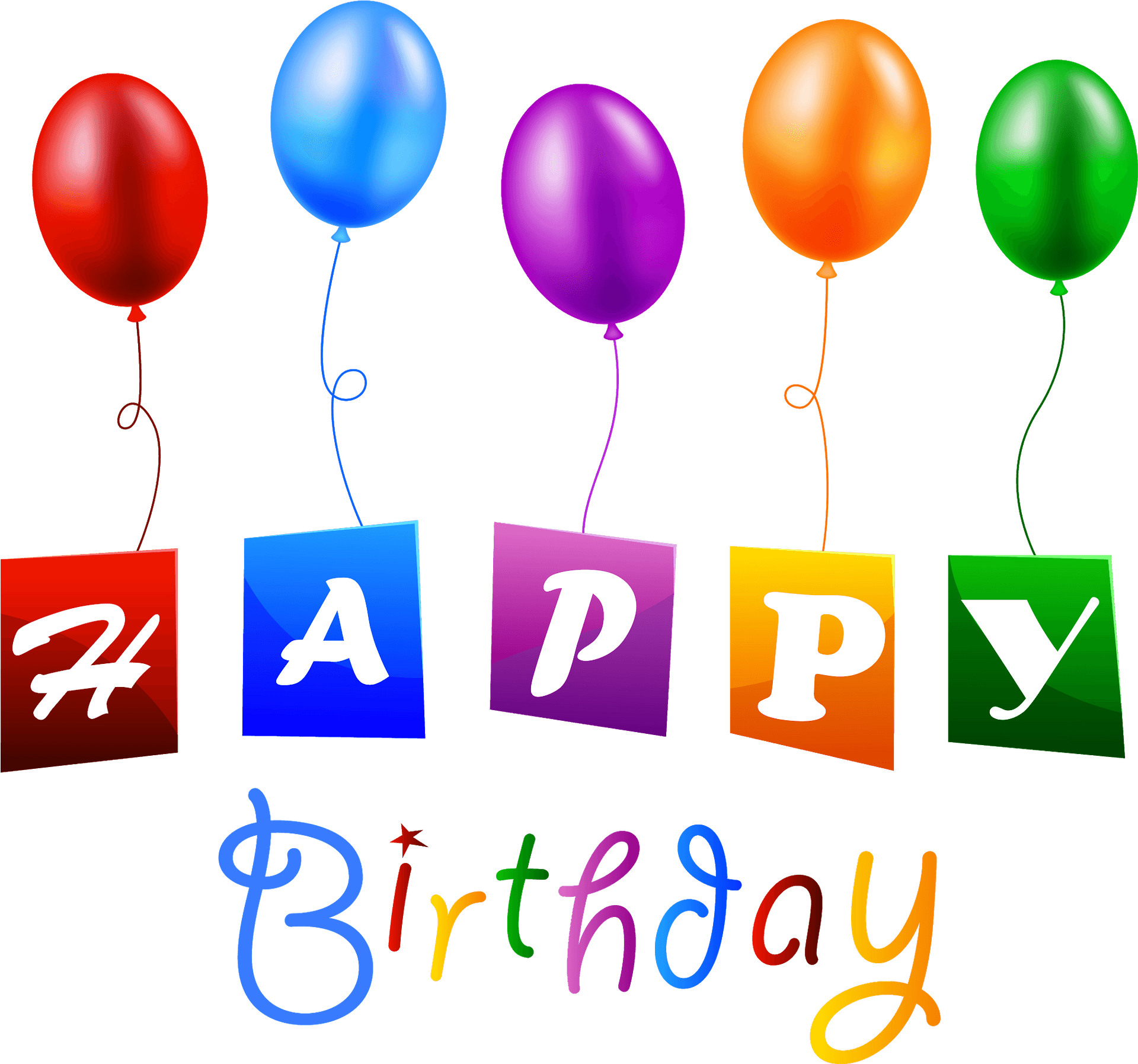 Colorful Birthday Balloonsand Text PNG image
