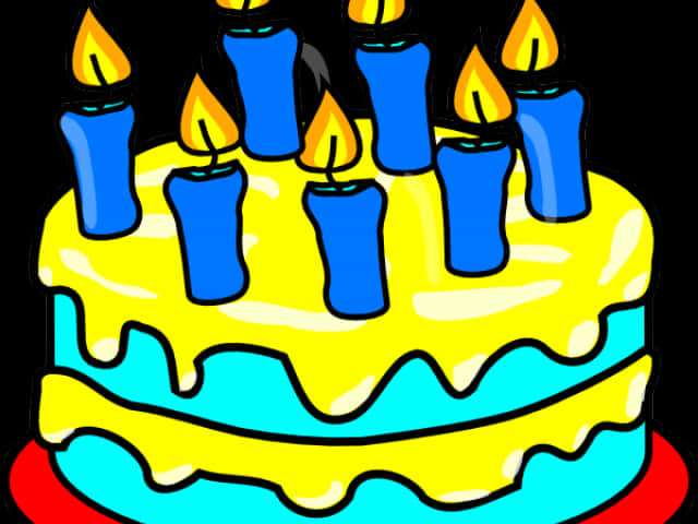 Colorful Birthday Cake Candles Illustration PNG image