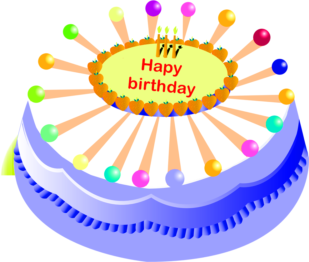 Colorful Birthday Cake Graphic PNG image