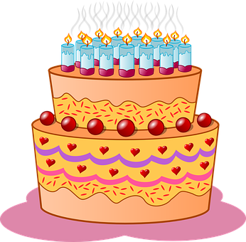 Colorful Birthday Cake Illustration PNG image