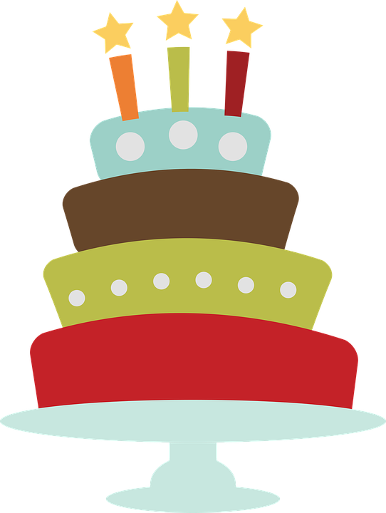 Colorful Birthday Cake Illustration PNG image