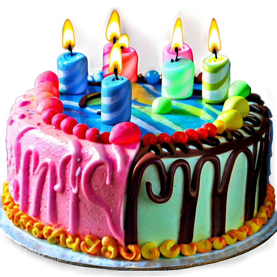 Colorful Birthday Cake Png Icm PNG image