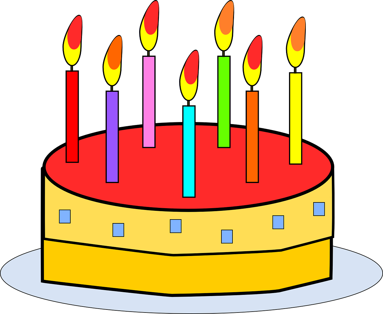 Colorful Birthday Cakewith Candles PNG image