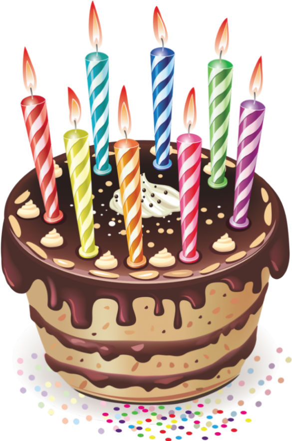 Colorful Birthday Cakewith Candles PNG image