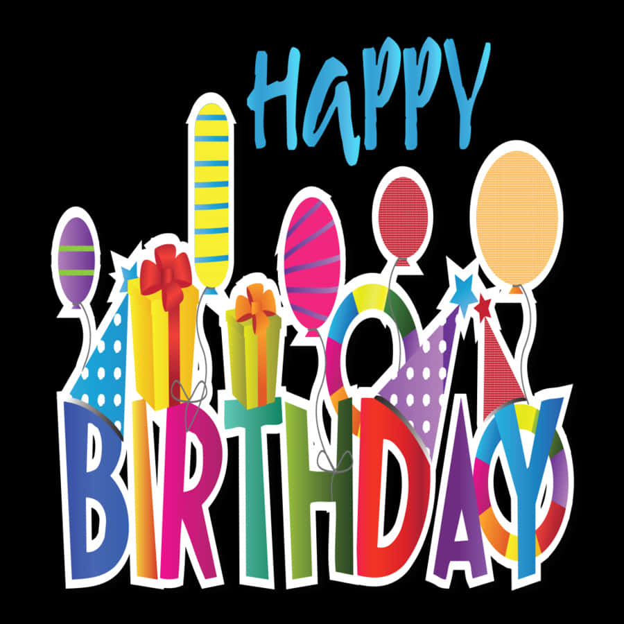 Colorful Birthday Celebration Graphic PNG image