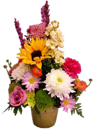 Colorful Birthday Flower Bouquet PNG image