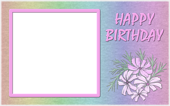 Colorful Birthday Greeting Card Template PNG image