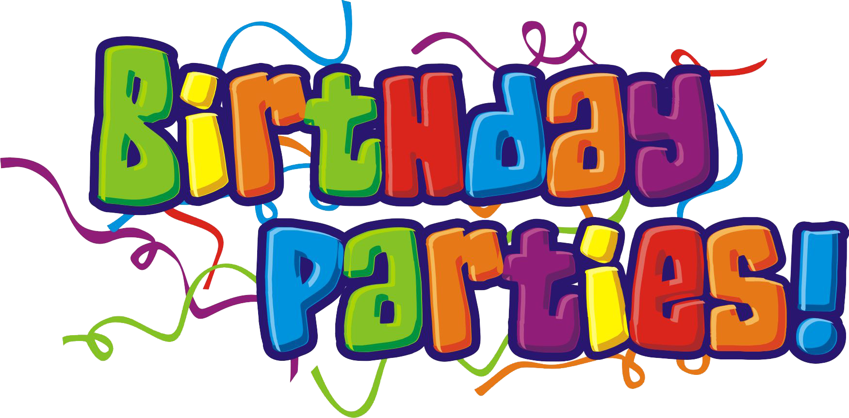 Colorful Birthday Parties Graphic PNG image