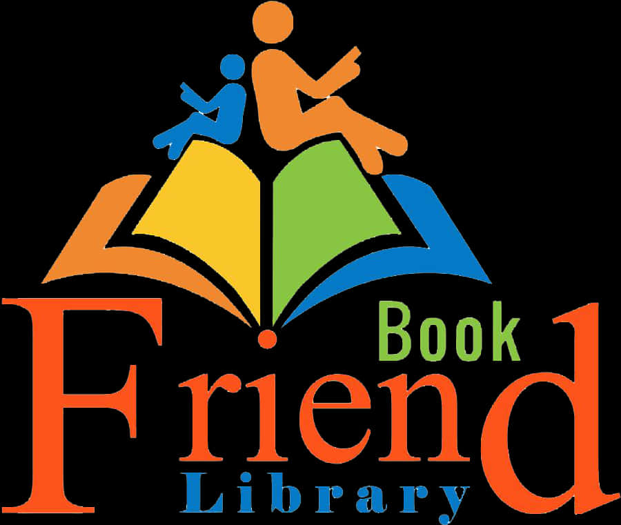 Colorful Book Friends Library Logo PNG image