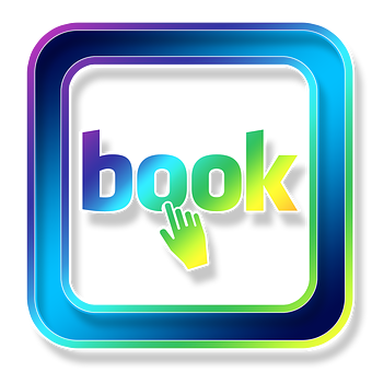 Colorful Book Iconwith Hand Cursor PNG image