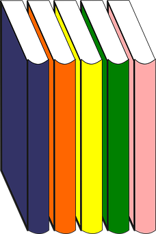 Colorful Book Spine Vector PNG image