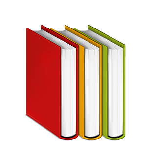 Colorful Books Row PNG image