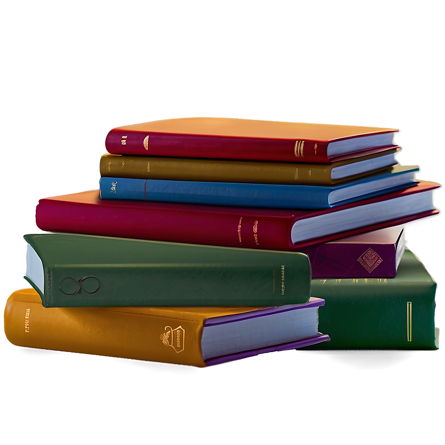 Colorful Books Stack Png 05252024 PNG image