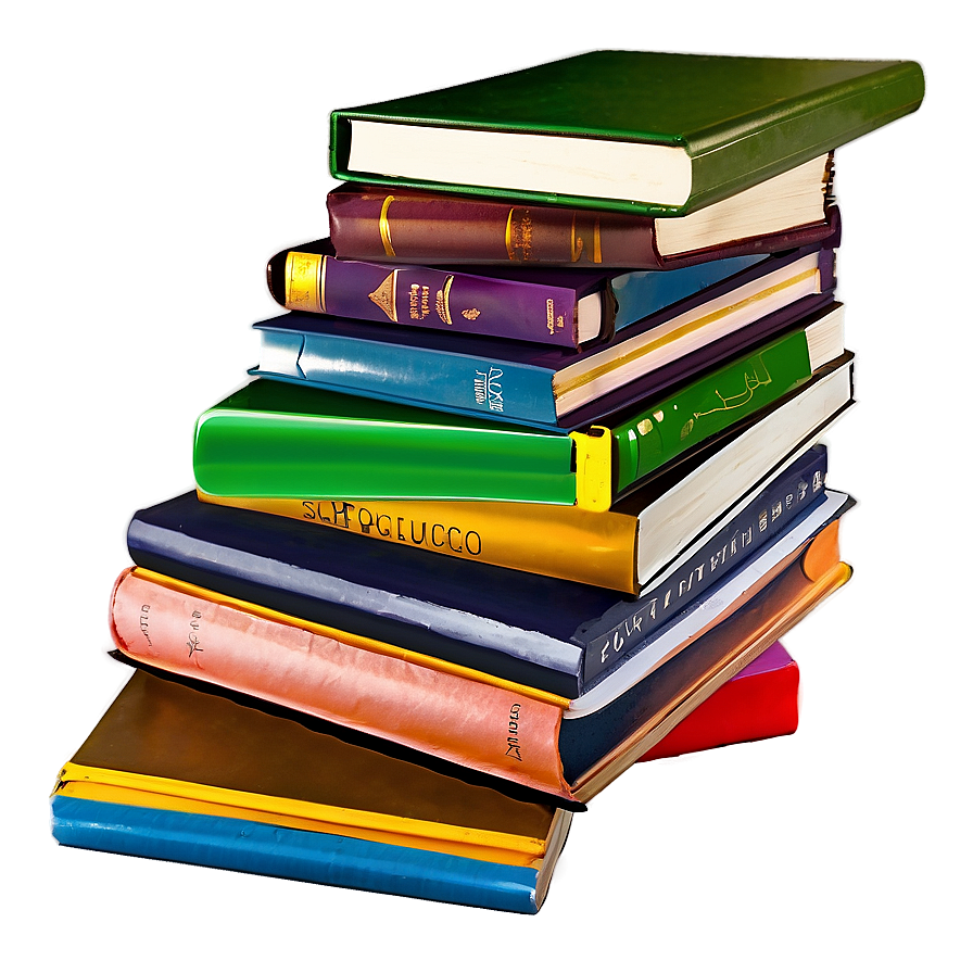 Colorful Books Stack Png Lpa89 PNG image