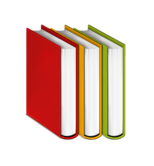 Colorful Books Standing Upright PNG image