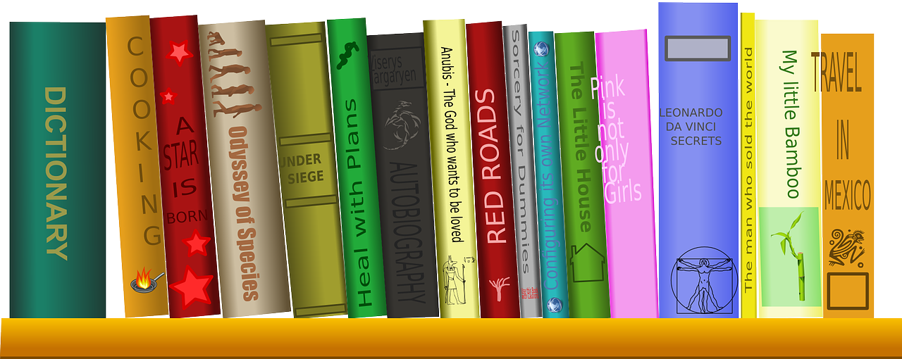 Colorful_ Bookshelf_ Clipart PNG image