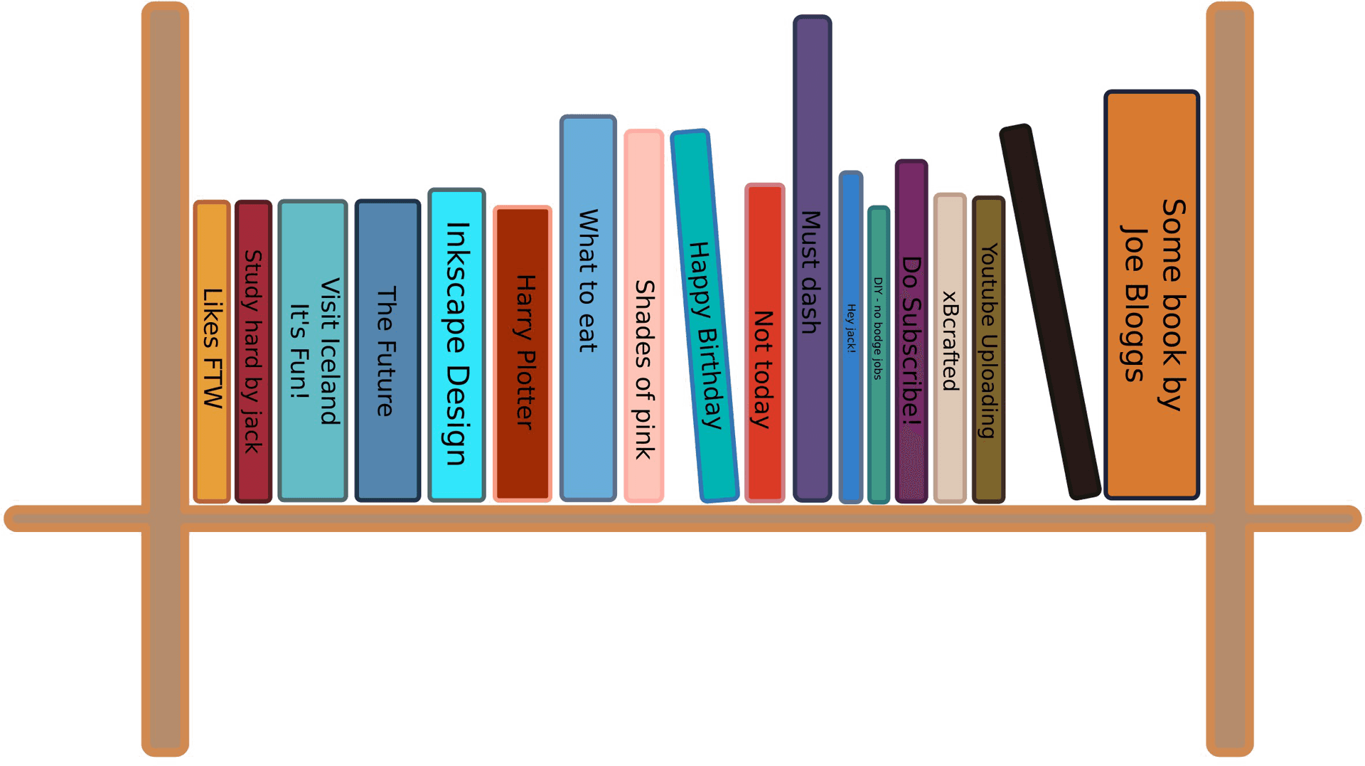 Colorful Bookshelf Vector PNG image