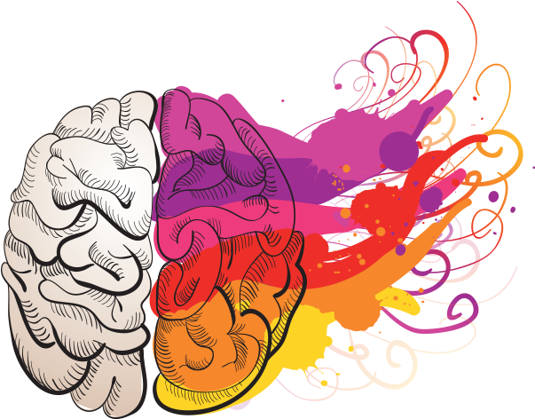 Colorful Brain Artwork PNG image