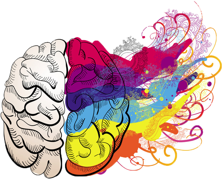 Colorful Brain Creativity Explosion PNG image