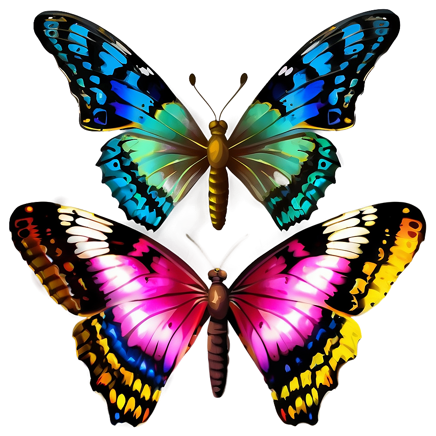 Colorful Butterflies Png 05232024 PNG image