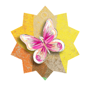 Colorful Butterfly Artwork PNG image