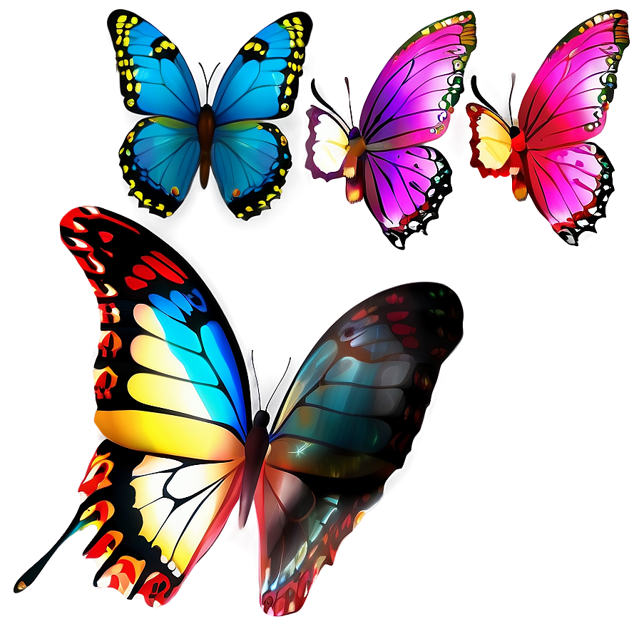 Colorful Butterfly Outline Png 05252024 PNG image