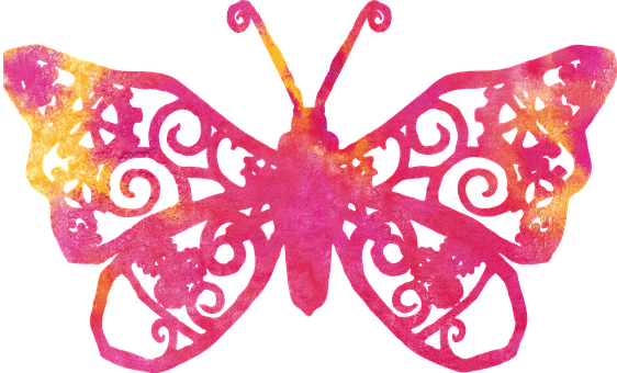 Colorful Butterfly Silhouette Art PNG image