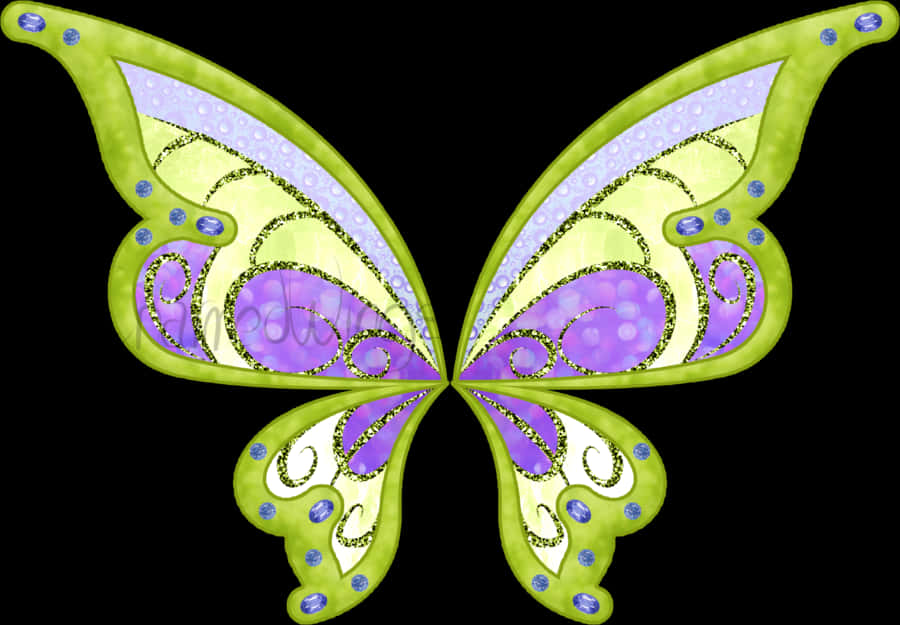 Colorful Butterfly Wings Artwork PNG image