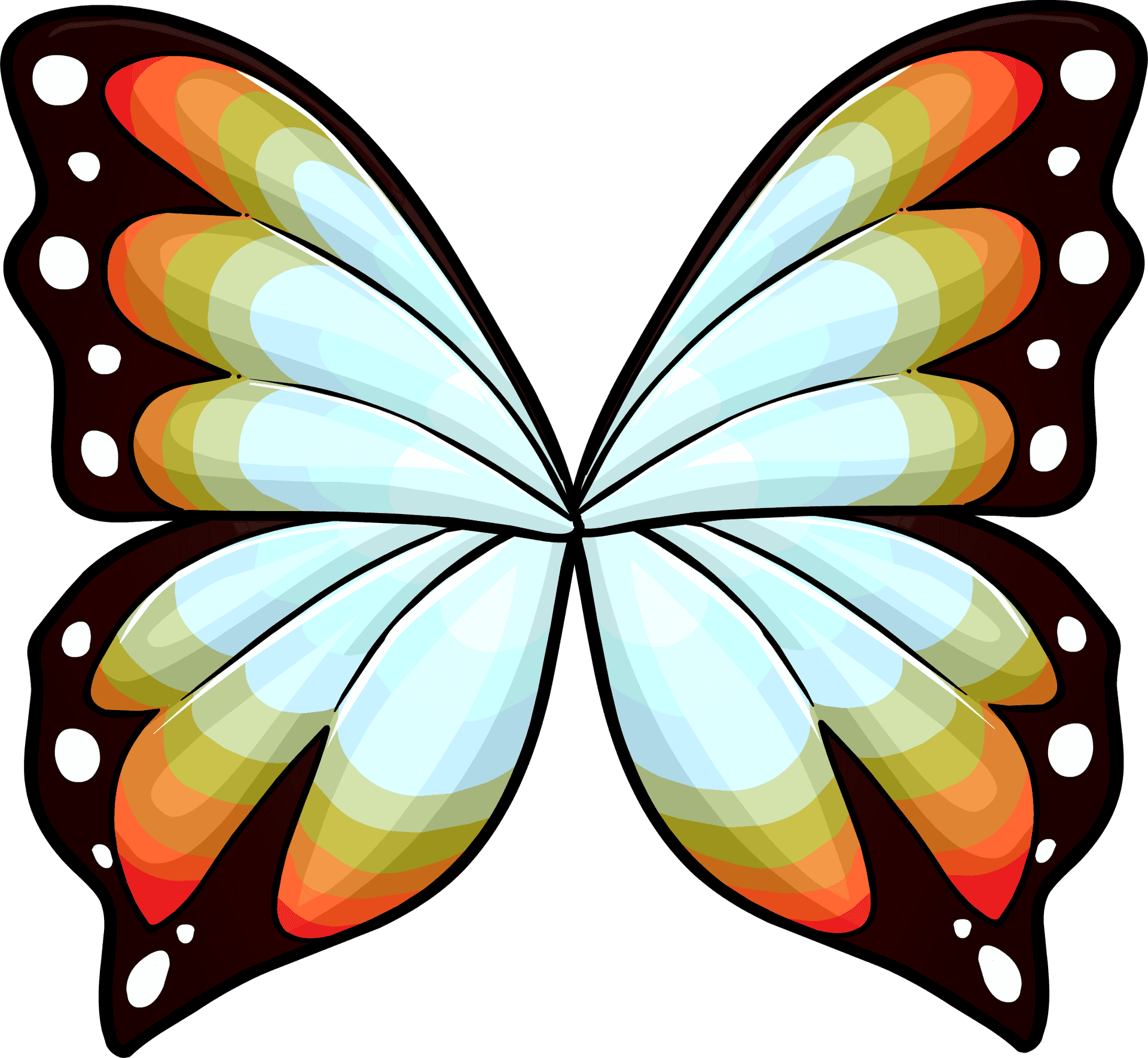 Colorful Butterfly Wings Illustration PNG image