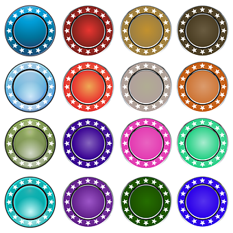 Colorful Buttons Collection PNG image