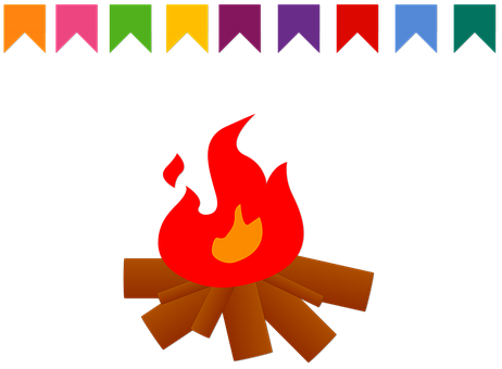 Colorful Campfire Graphic PNG image