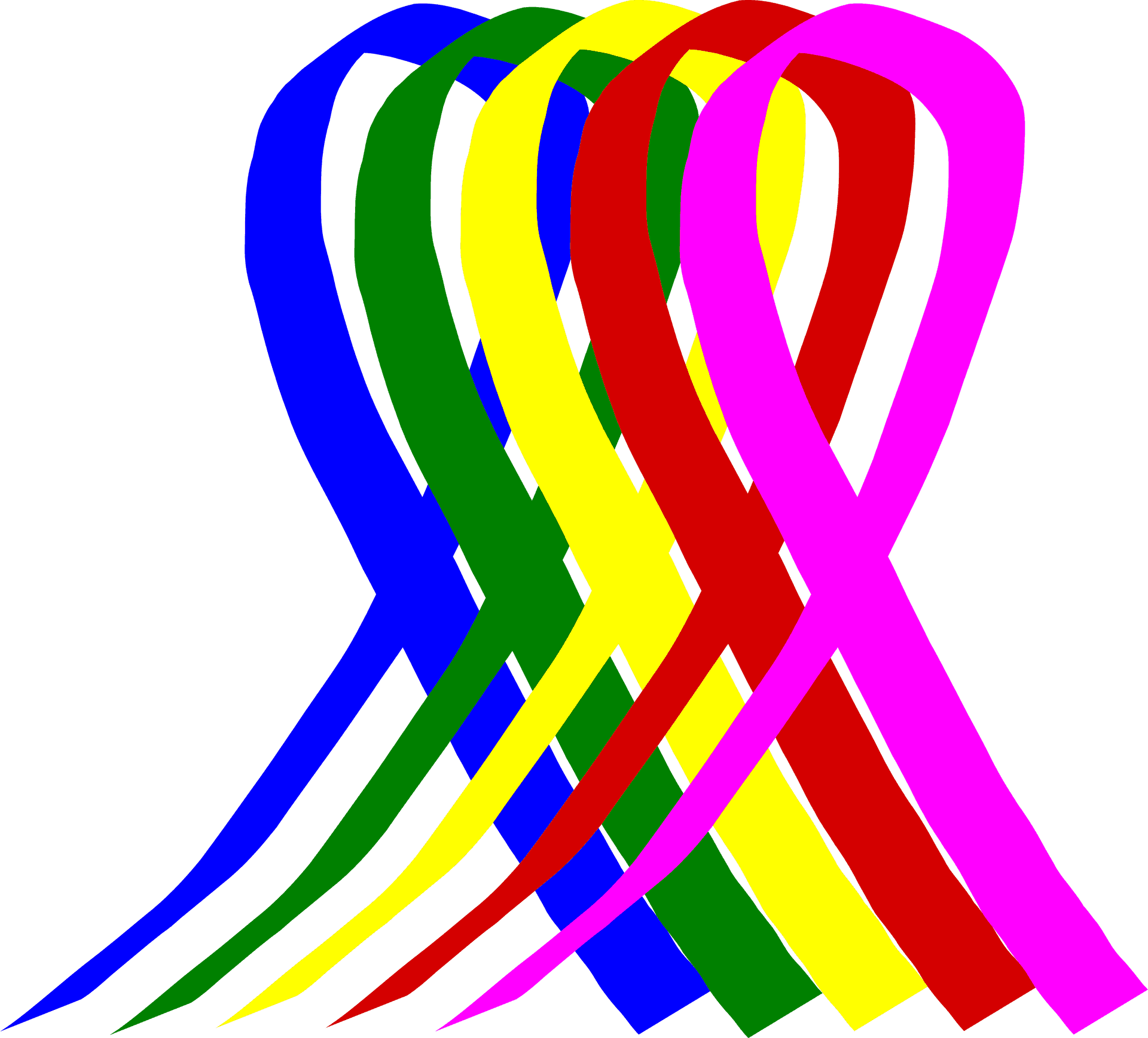 Colorful Cancer Awareness Ribbons PNG image