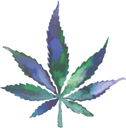 Colorful Cannabis Leaf Artwork PNG image