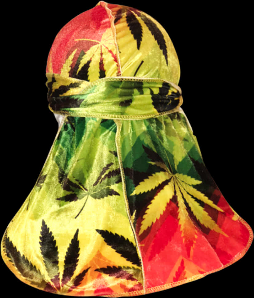 Colorful Cannabis Leaf Durag PNG image