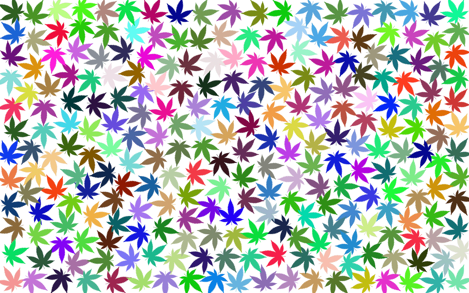 Colorful Cannabis Leaves Pattern PNG image