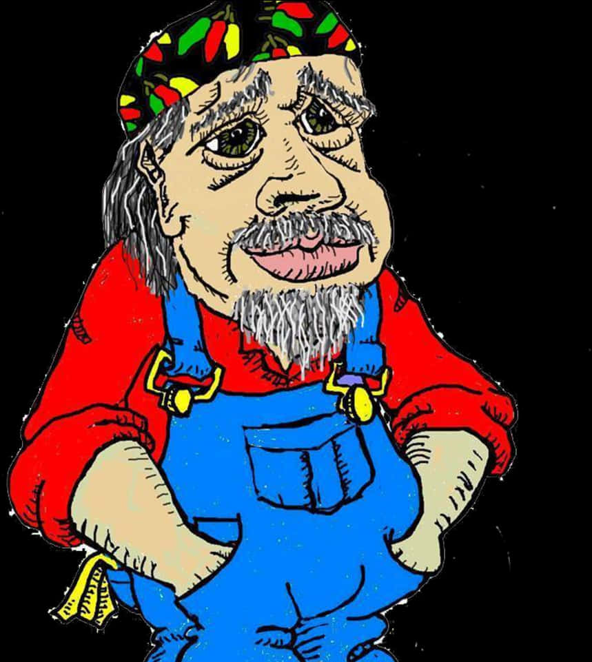 Colorful_ Caricature_ Workman_ Character PNG image