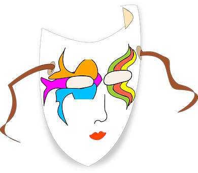 Colorful Carnival Mask Illustration PNG image