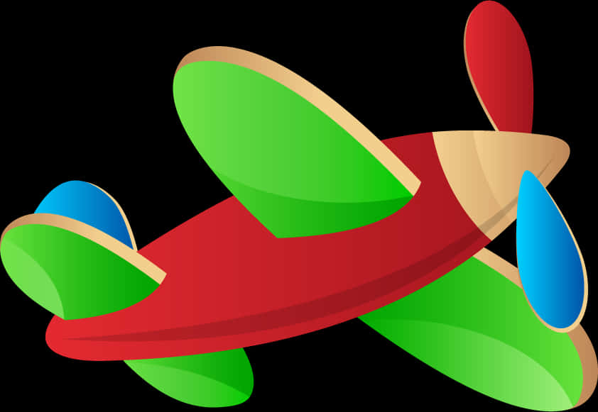 Colorful Cartoon Airplane PNG image