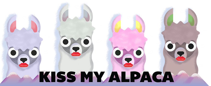 Colorful Cartoon Alpacaswith Accessories PNG image