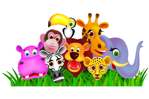 Colorful_ Cartoon_ Animal_ Friends PNG image
