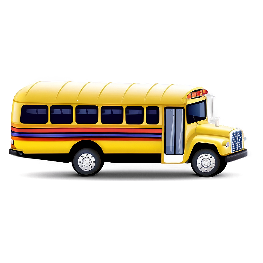 Colorful Cartoon Bus Illustration Png Fql PNG image