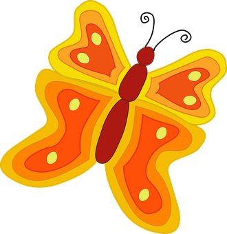 Colorful Cartoon Butterfly PNG image