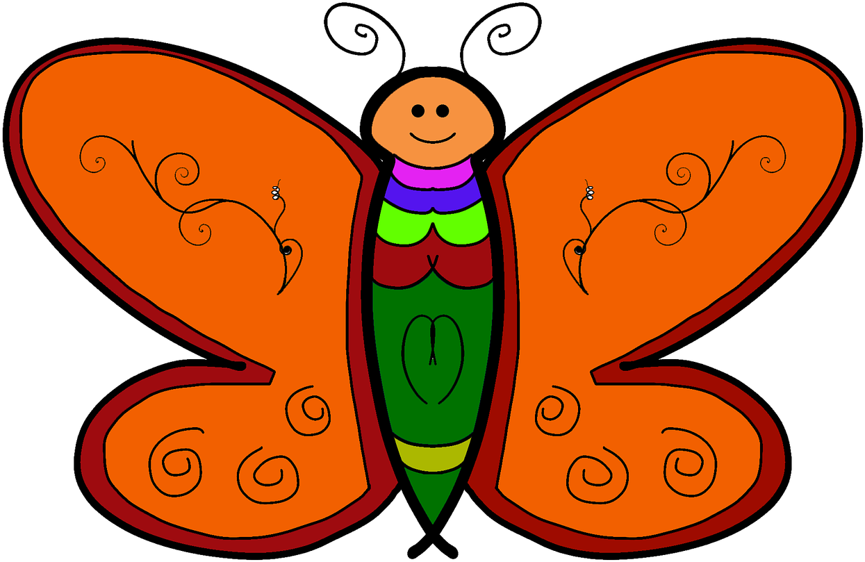 Colorful Cartoon Butterfly PNG image